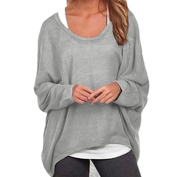 UGET Women's Baggy Top, Loose Fitting Pullover, Casual Sweater, Batwing Sleeve - Picture 1 of 2
